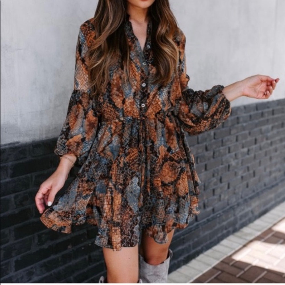 Vici Kaia Adjustable Balloon Sleeve Mini Dress